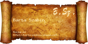 Barta Szabin névjegykártya